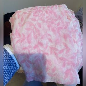 Pink and white floral scarf